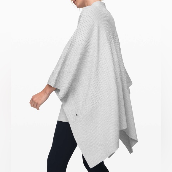 Lululemon Dream Weaver Wrap Sweater Heathered Core Ultra Light Grey One Size - Picture 5 of 11